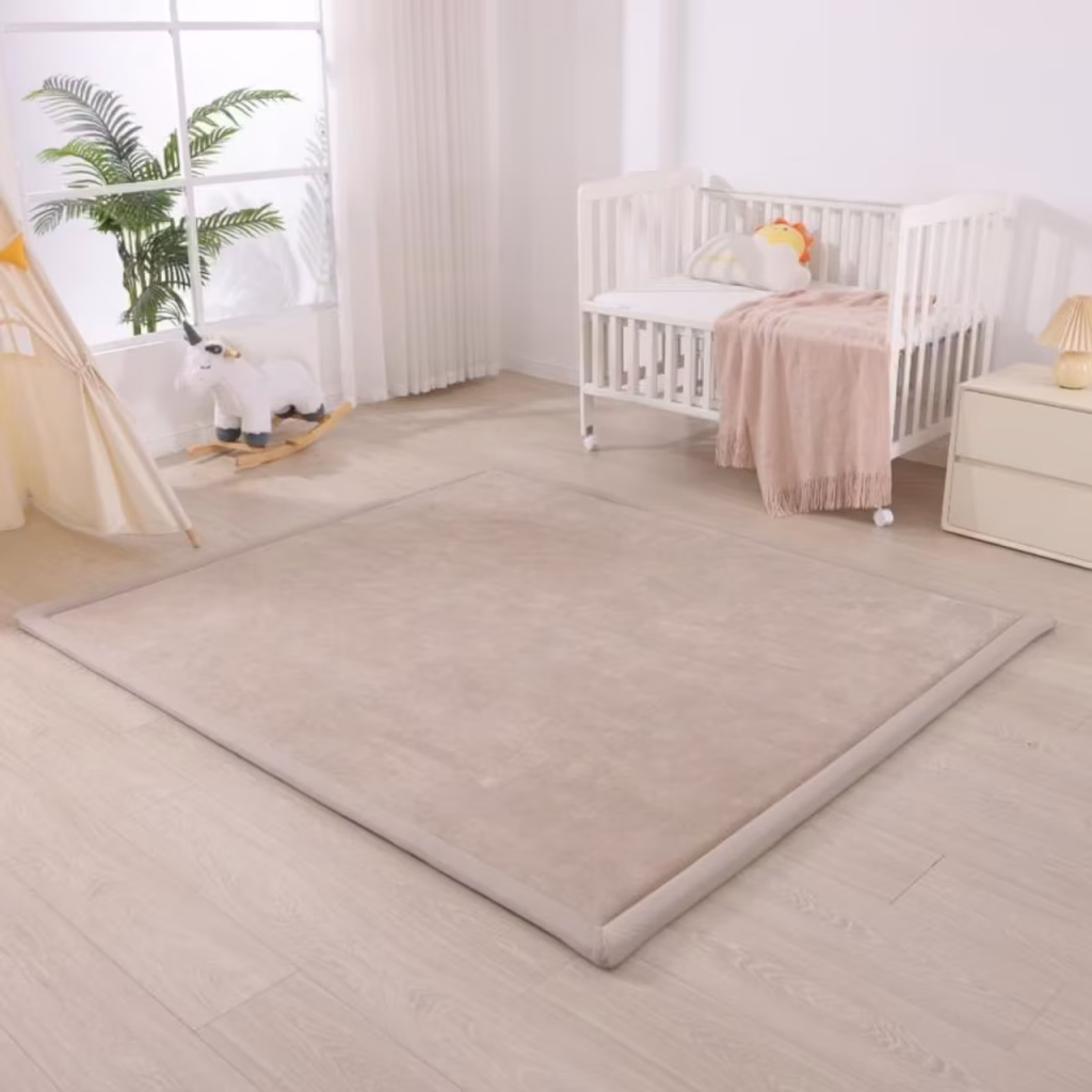 Elula Living Beige Soft Touch Play Mat Bedroom Placement