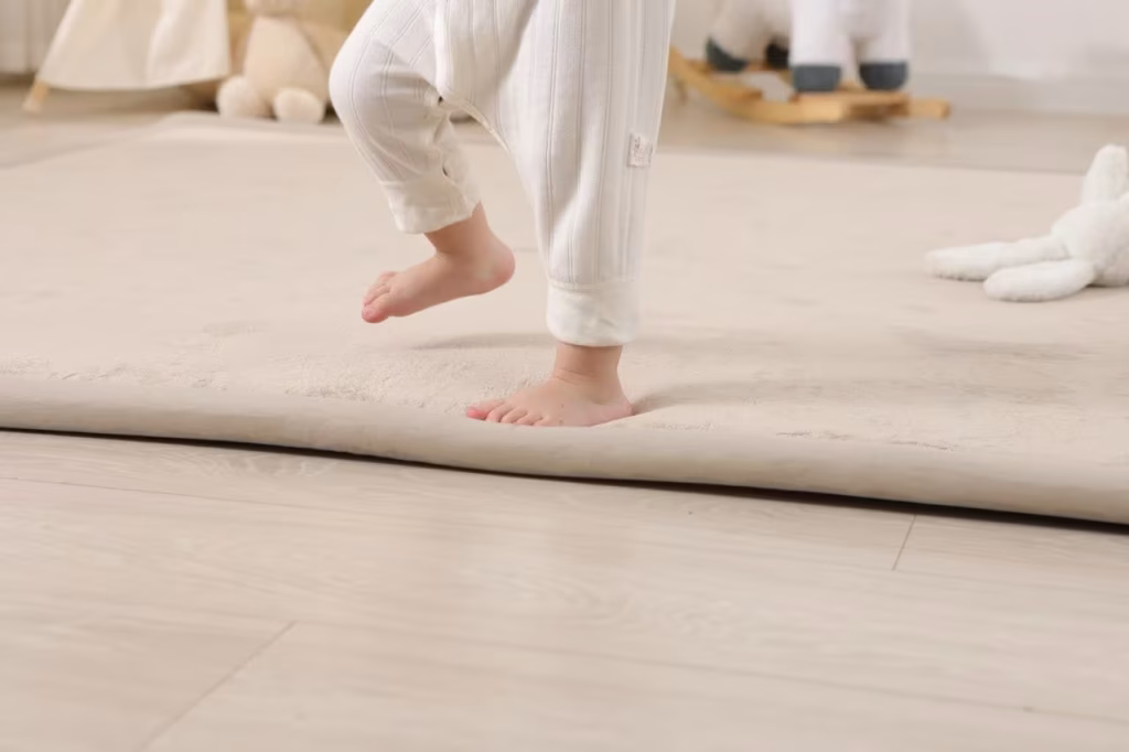 Elula Living Beige Soft Touch Play Mat Detail