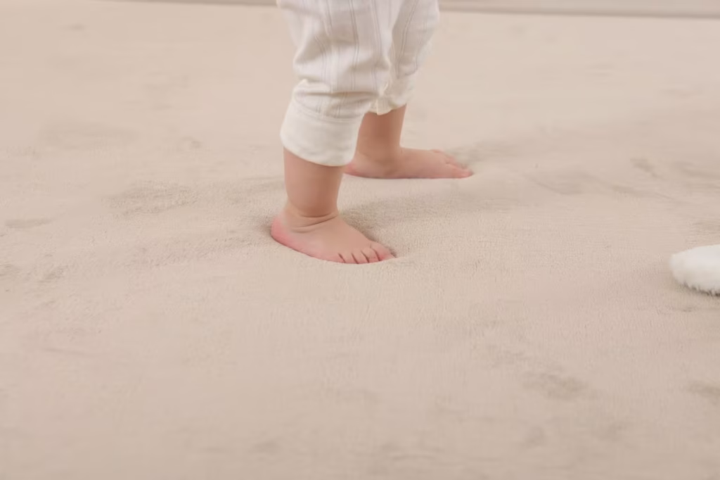 Elula Living Beige Soft Touch Play Mat Texture