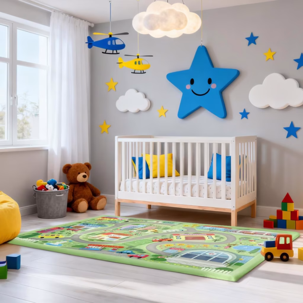 Elula Living City Road Printed Soft Touch Play Mat Bedroom