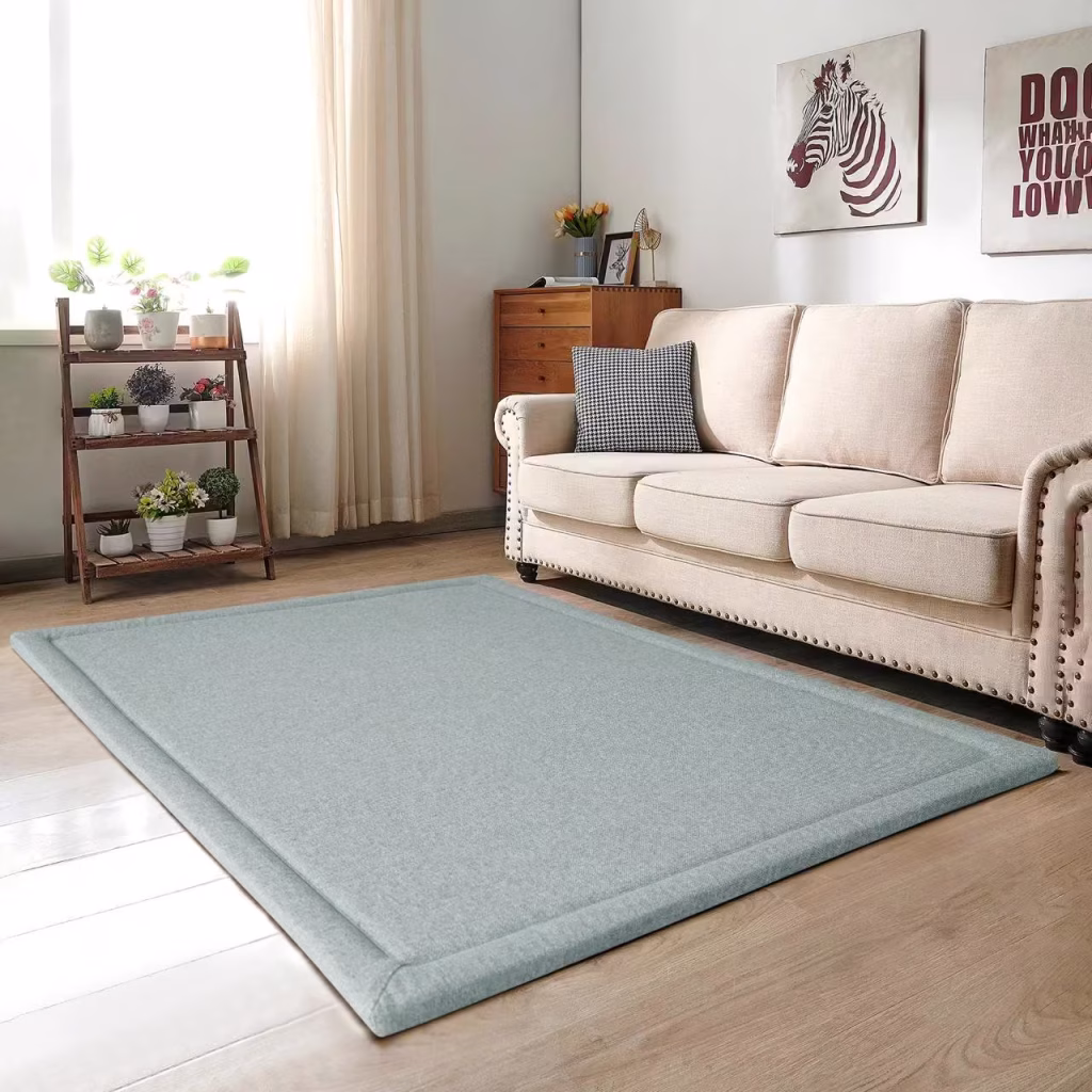 Elula Living Green Linen Play Mat Lifestyle